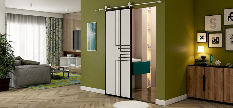 sliding bathroom door installation in Castlemore